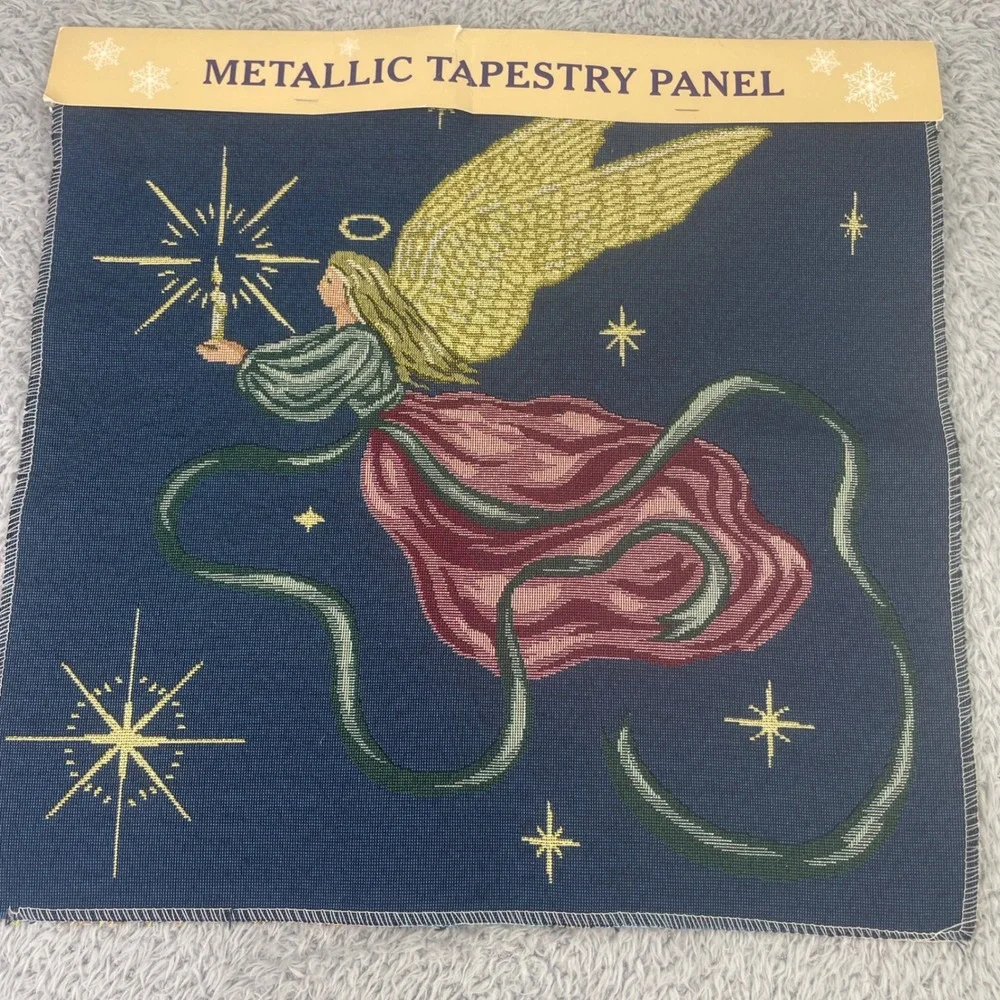 The Tapestry Patch Christmas Panels 3pc Set Multicolor Metallic Angels Nativity